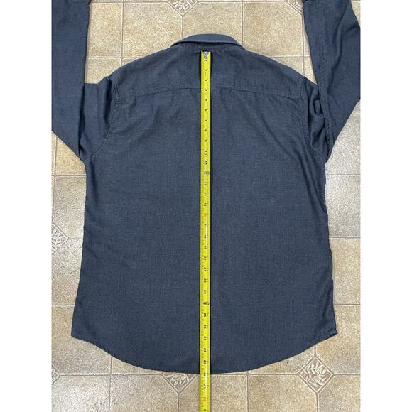 Men's Button Down Tony Hawk Shirt Size XL Long Sleeve Chest Pocket Dark Gray EUC - Picture 7 of 10